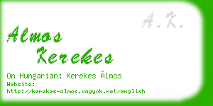 almos kerekes business card